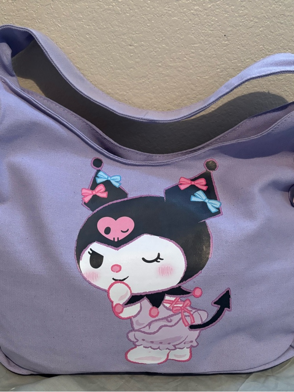 Lavender Kuromi Character Tote Bag Purse